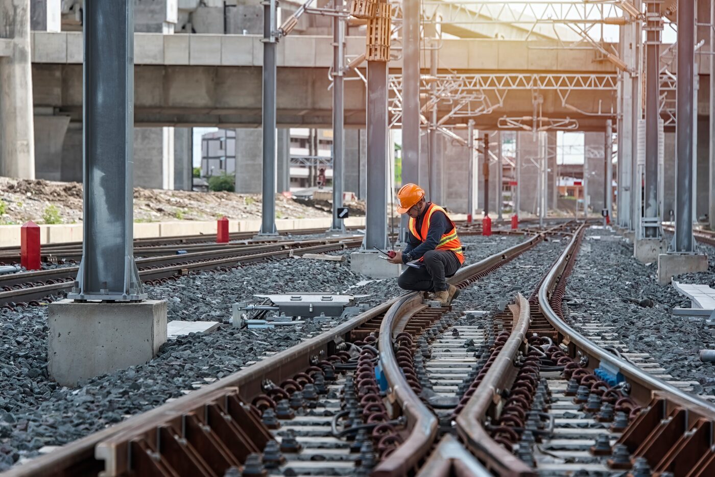Rail infrastructure under construction